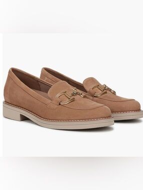 Naturalizer Women's Suede Loafers with Gold Bit - Tan